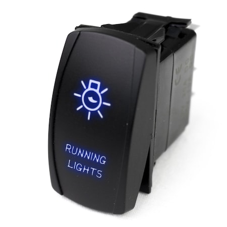 Marine Sport Lighting Led Rocker Switch W/ Blue Led Radiance (Running Lights) MSTLS01B